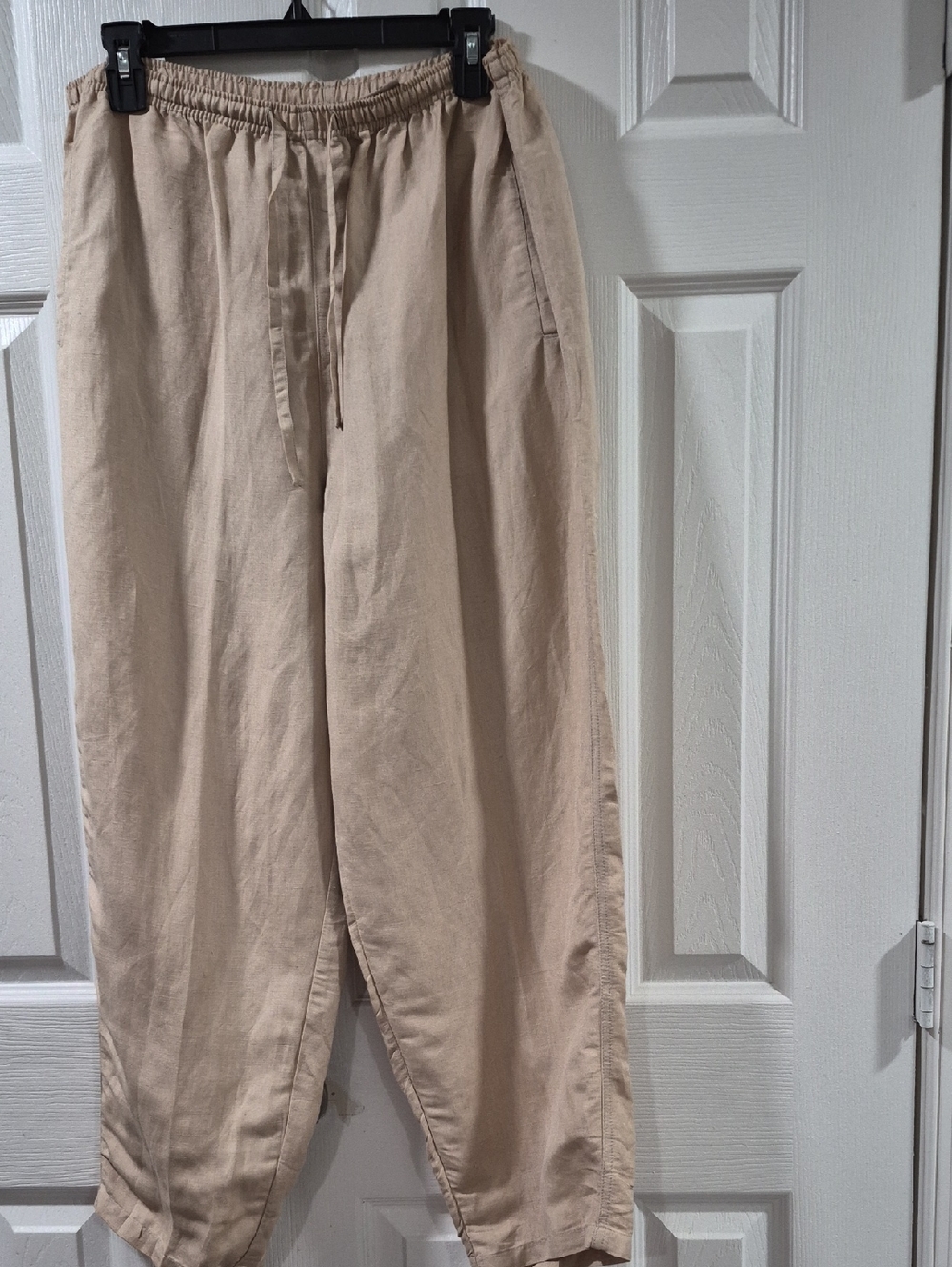 Marsh Landing Light Beige Wide-Leg Drawstring Pants